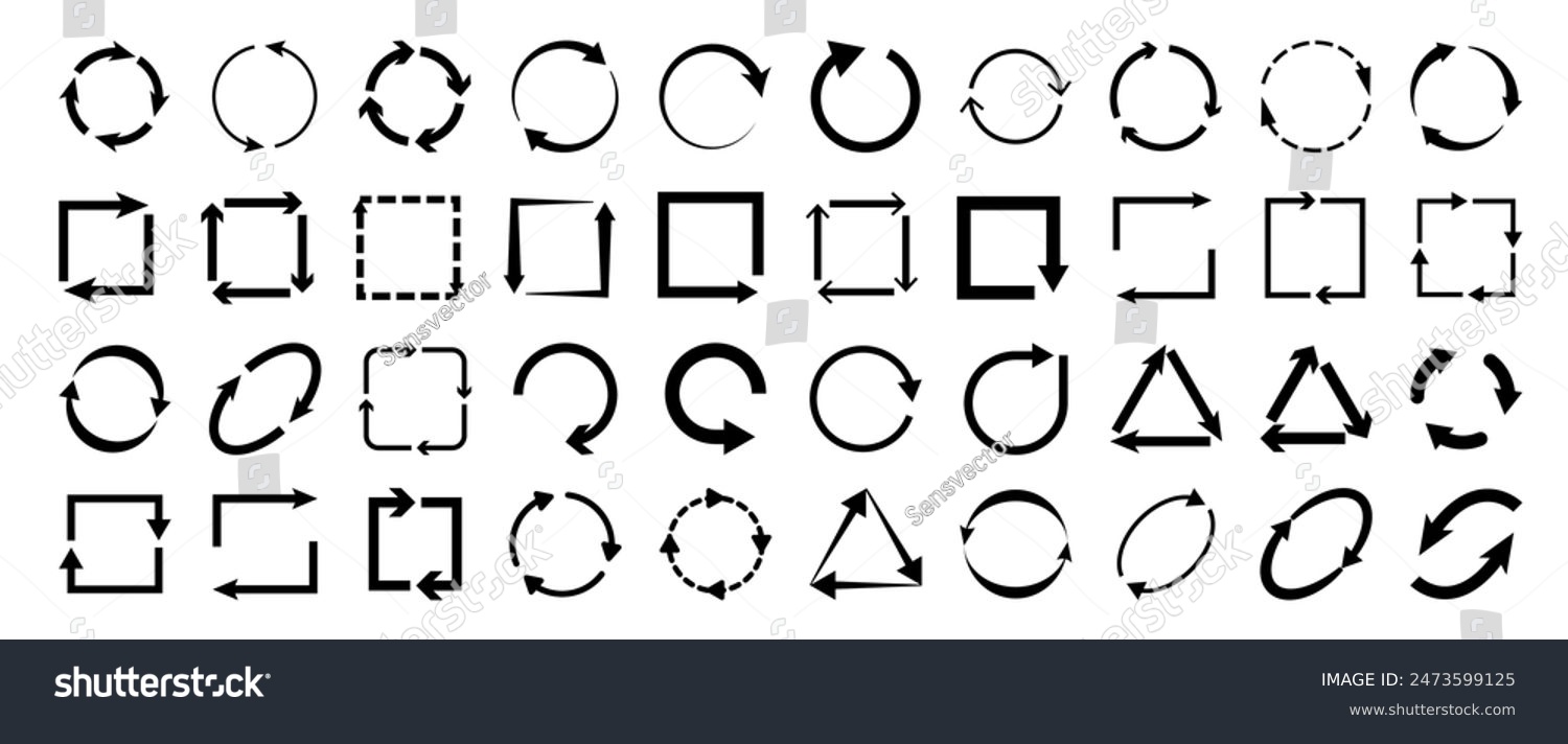 Cyclic Rotation Recycling Recurrence Renewal Vector Stock Vector ...