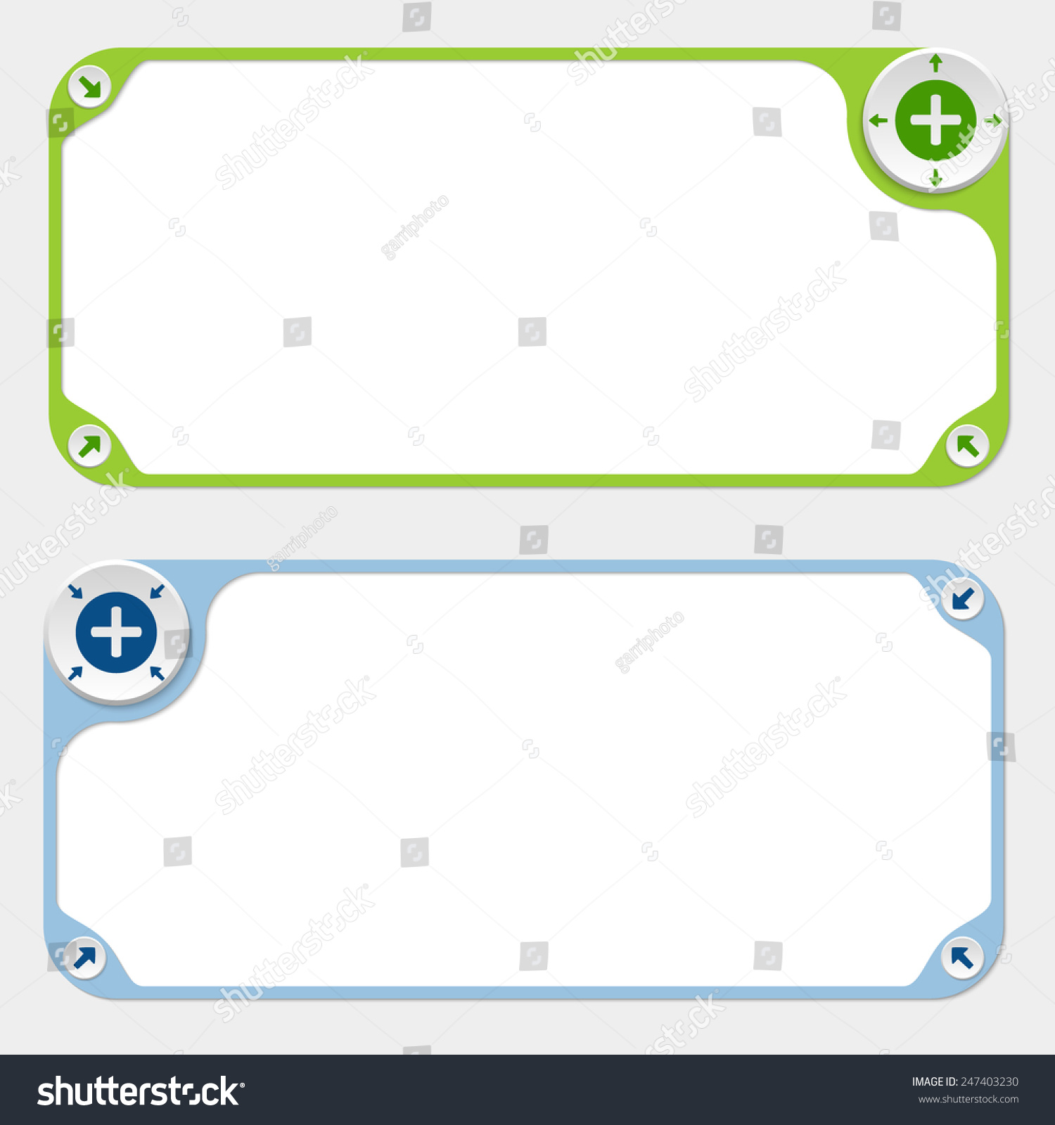 Two Vector Frames Arrows Plus Symbol Stock Vector (Royalty Free