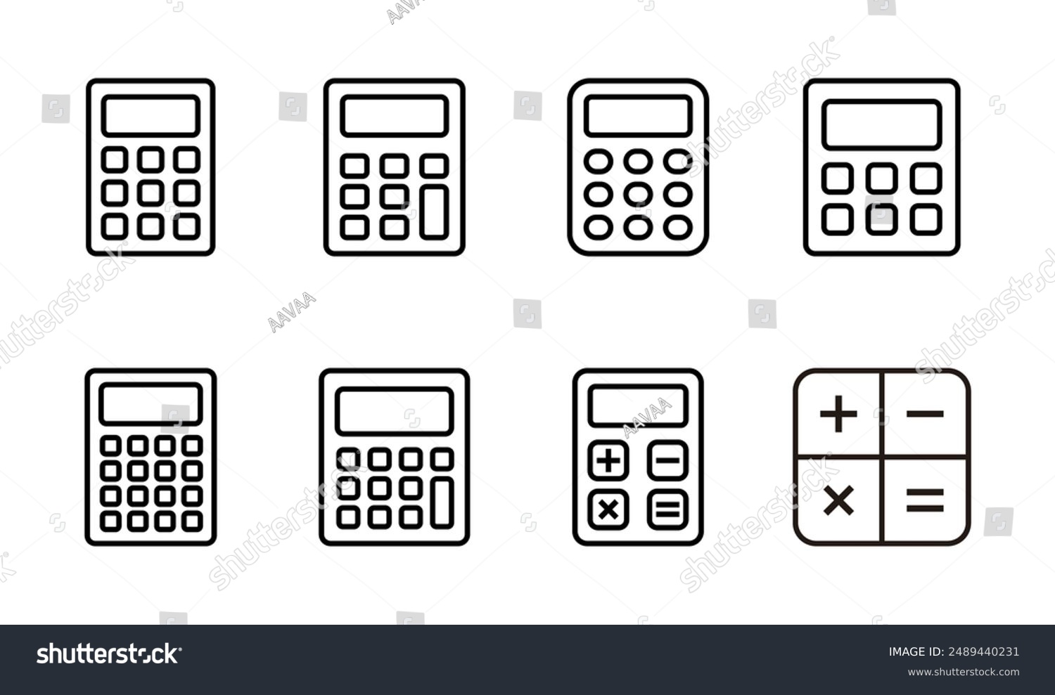 Calculator Icon Set Accounting Calculator Icon Stock Vector (Royalty ...