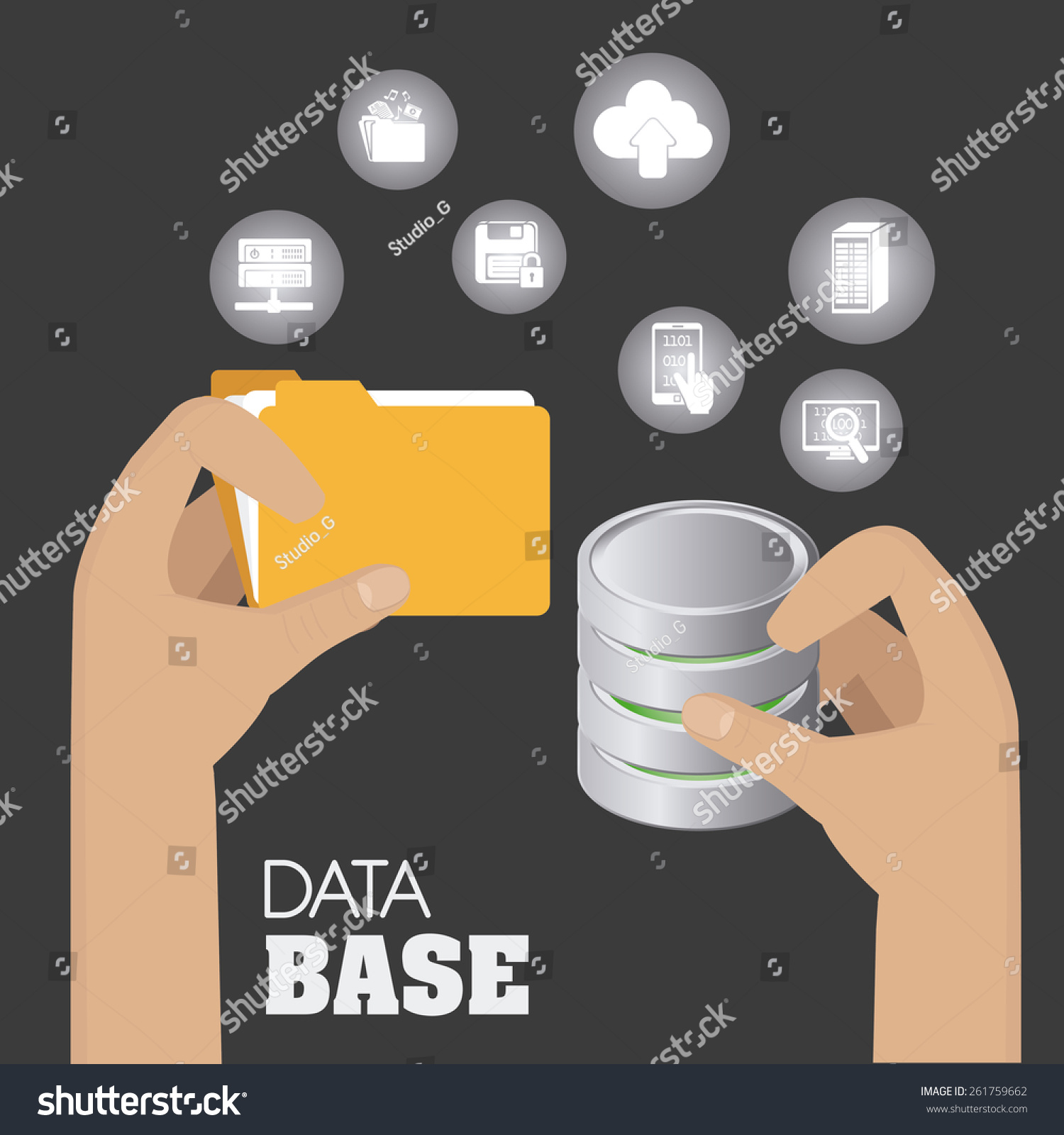 Database Design Over Gray Background Vector Stock Vector (Royalty Free ...