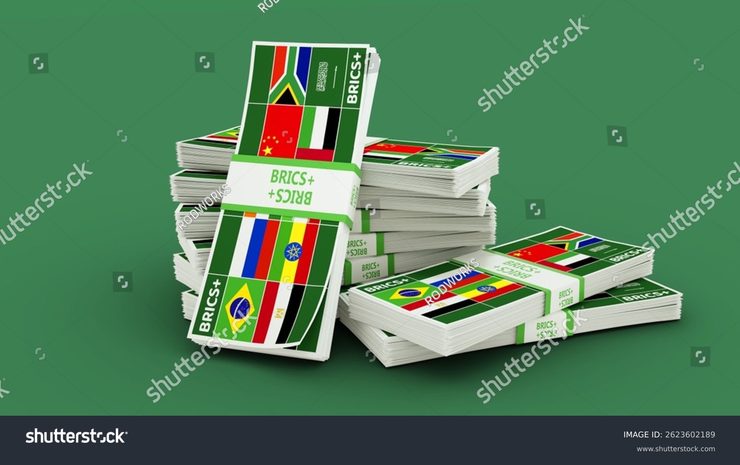 3d Rendering Concept Stack Brics Currency Stock Illustration ...