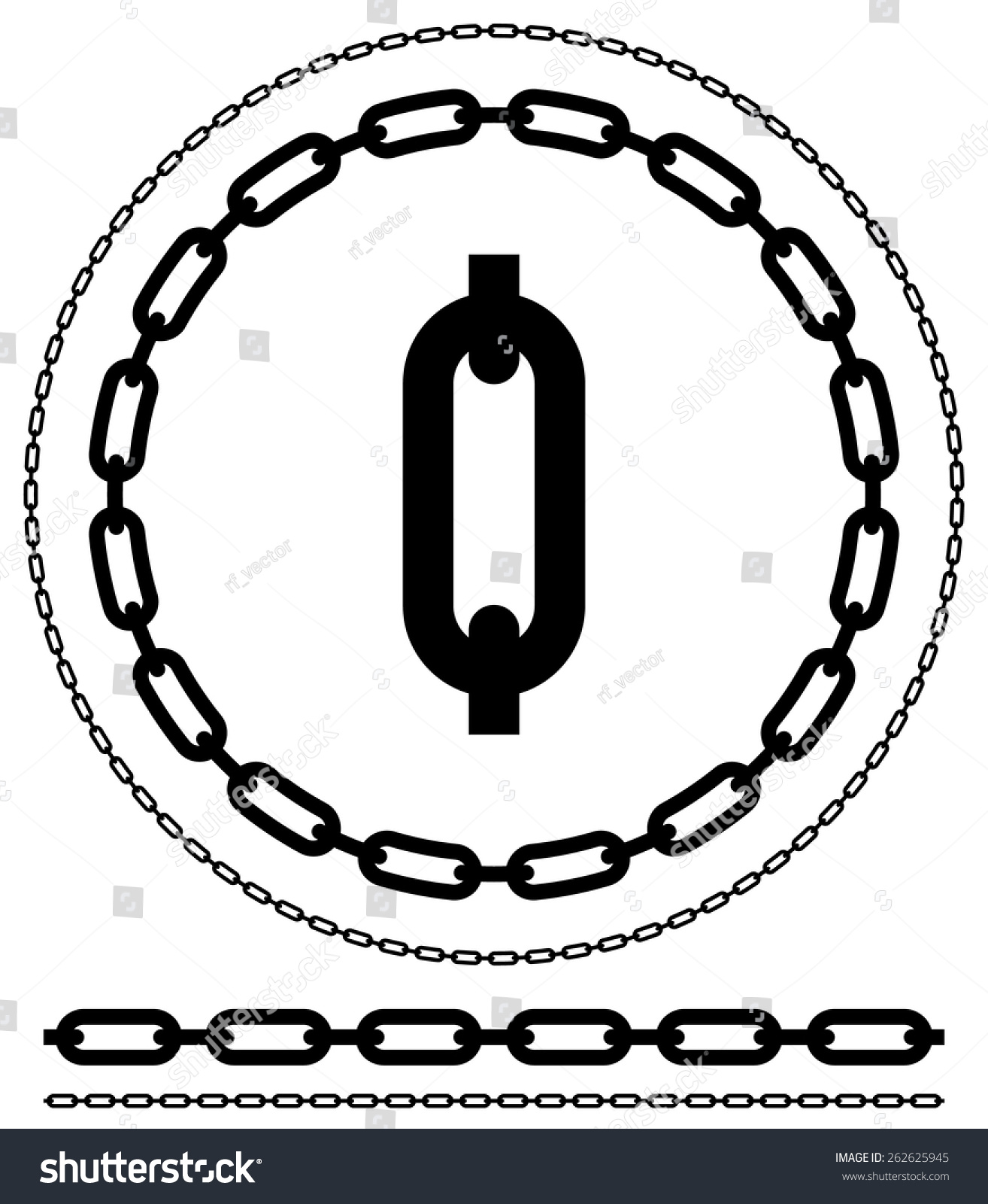 Chain Chain Link Silhouette Isolated Circles Stock Vector (Royalty Free
