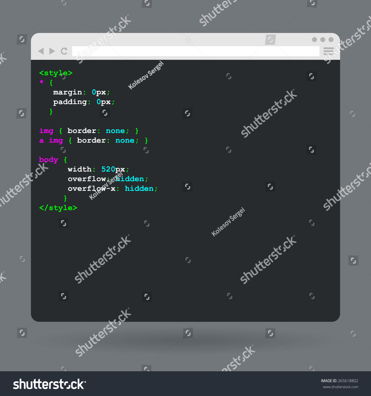 Flat Browser Window Code Vector Illustration Stock Vector (Royalty Free ...