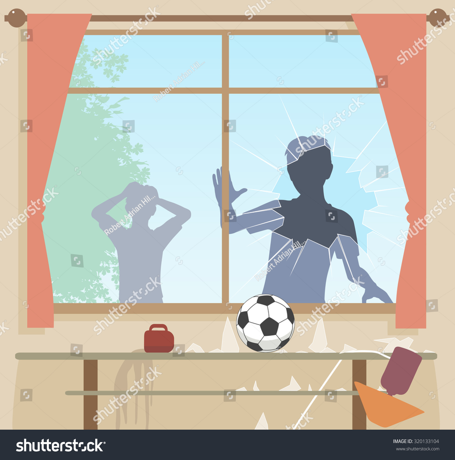 мальчик разбил окно рисунок. ребенок разбил окно. дети разбили окно мячом. разбитое окно мячом. света и богдан новые серии.