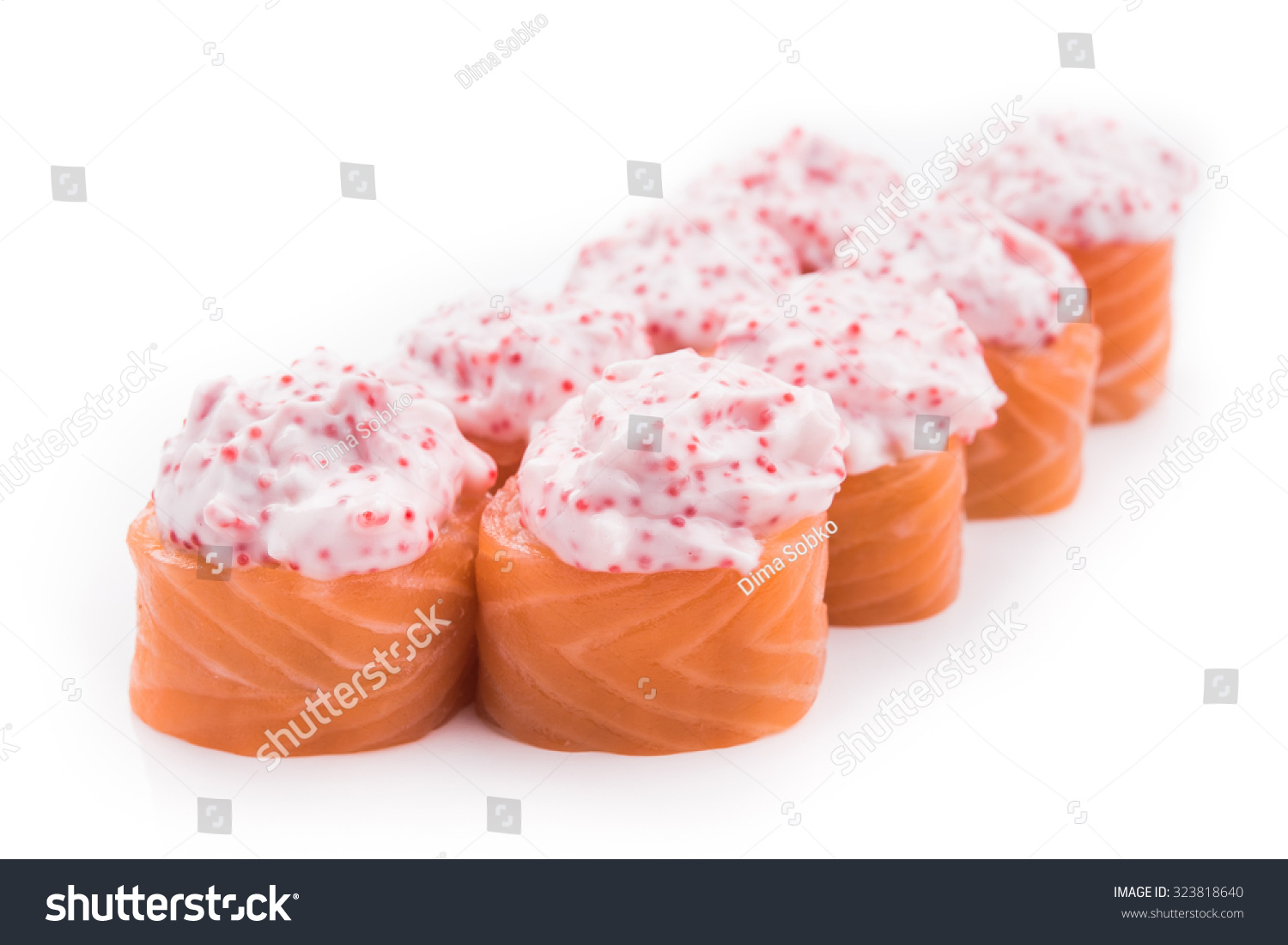 Sushi Crab Meat Mayonnaise Tobiko Caviar Stock Photo 323818640