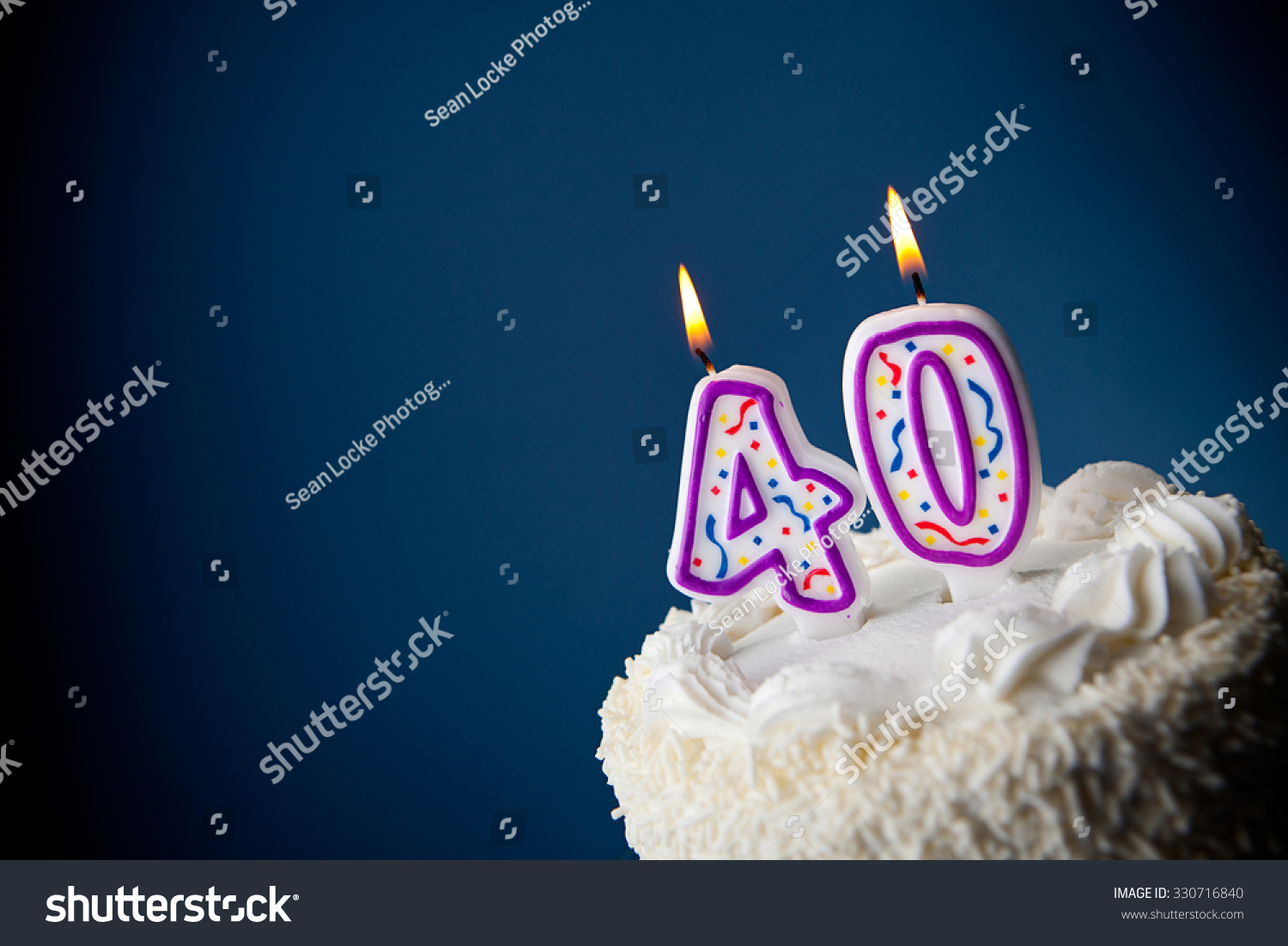 Cake Birthday Cake Candles 40th Birthday Stock Photo 330716840