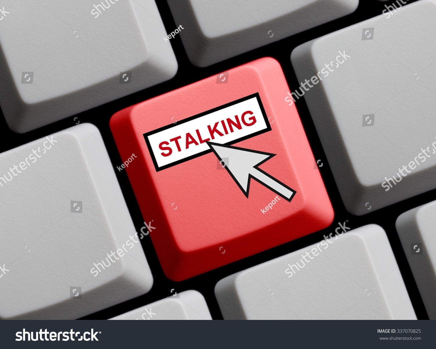 Red Computer Keyboard Mouse Cursor Showing Stock Photo 337070825