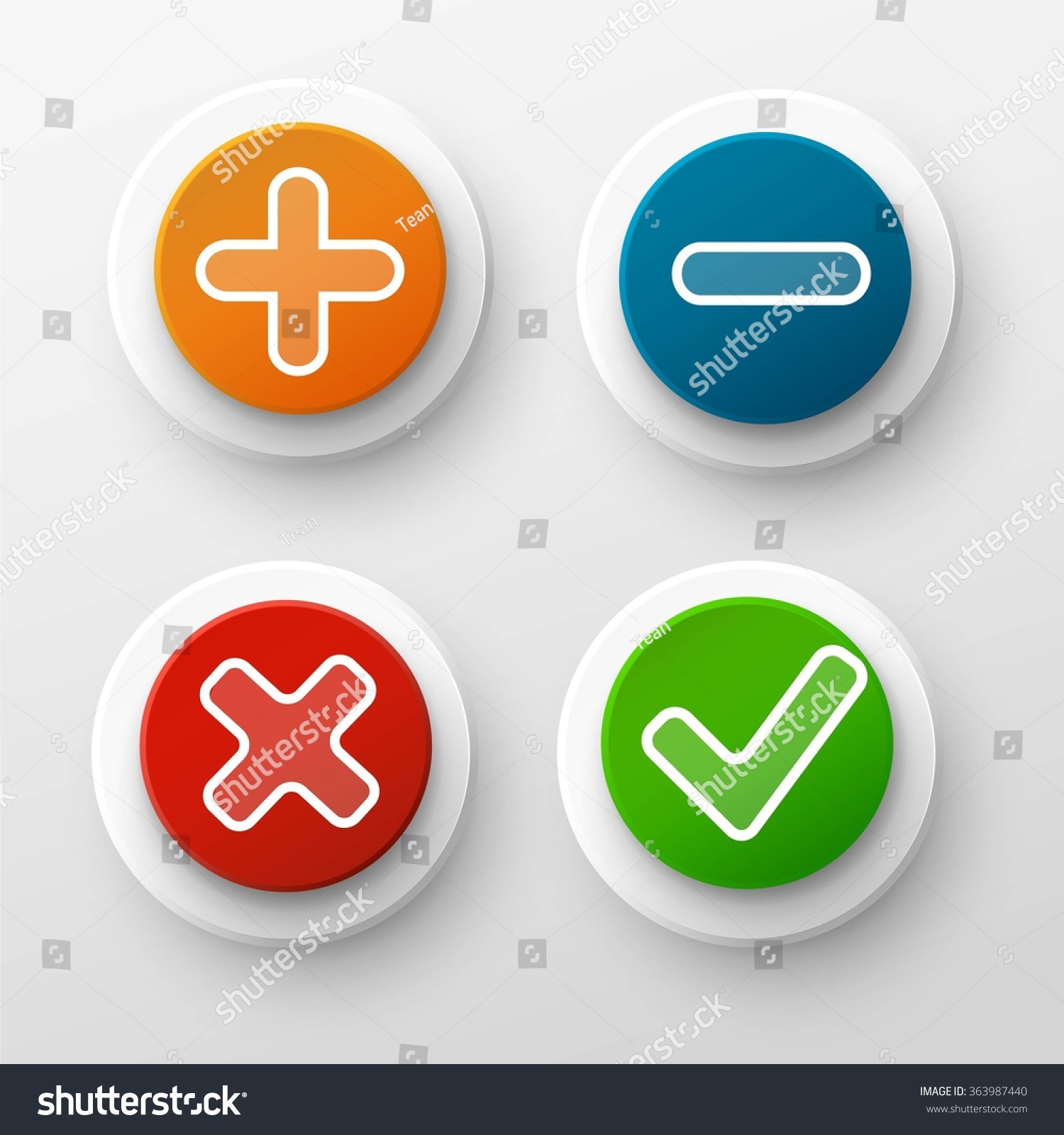 Four Satined Smooth Validation Stickers Drop Stock Vector (Royalty Free