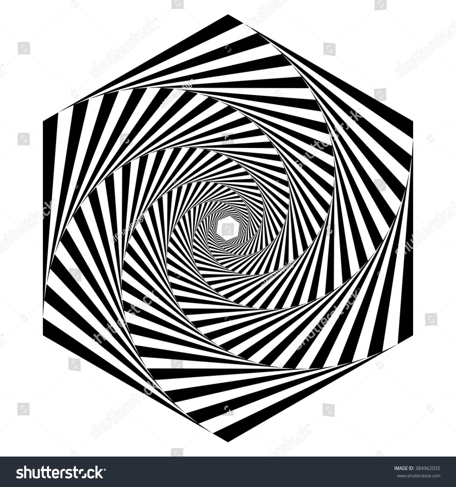 Hexagon Background Optical Illusion Effect Vector เวกเตอร์สต็อก (ปลอด