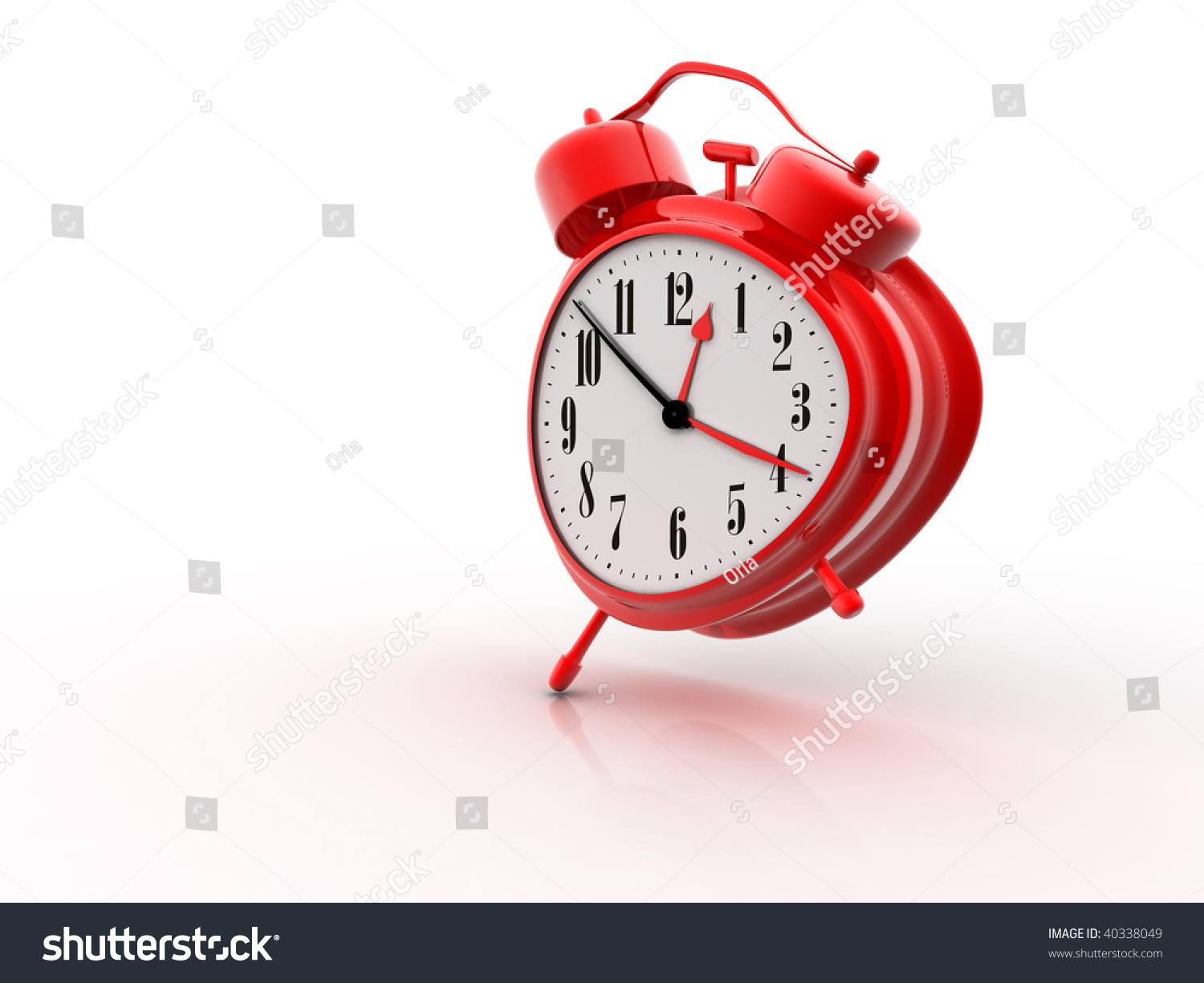 Shaking Red Alarm Clock On White Stock Illustration 40338049 Shutterstock