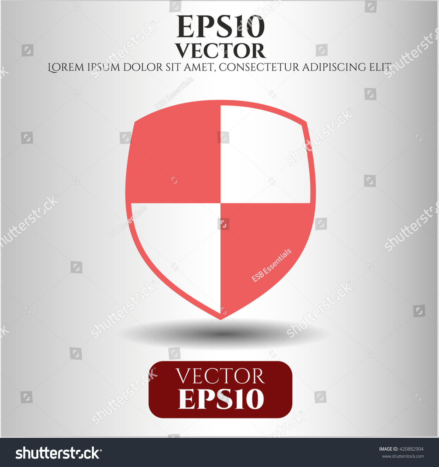 Shield Safety Icon Vector Symbol Flat Stock Vector (Royalty Free