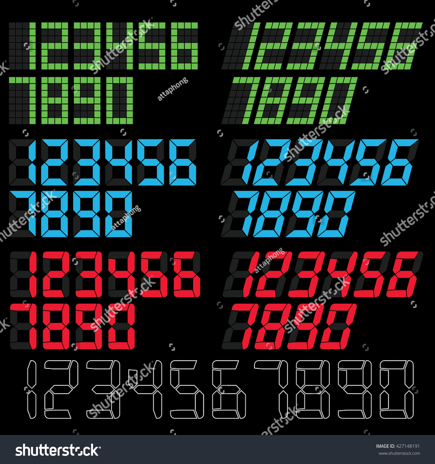 Digital Number Vector Stock Vector (Royalty Free) 427148191 | Shutterstock