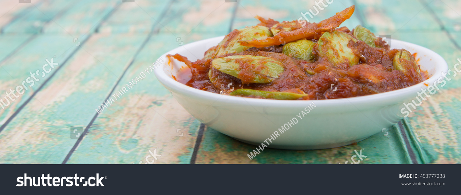 Malaysian Dish Dried Anchovy Stink Bean Stock Photo 453777238