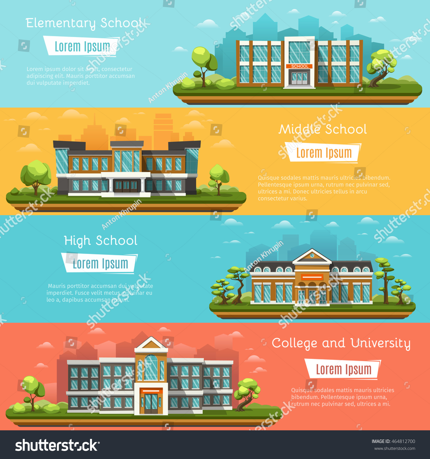 elementary-middle-school-buildings-outdoors-college-stock-vector