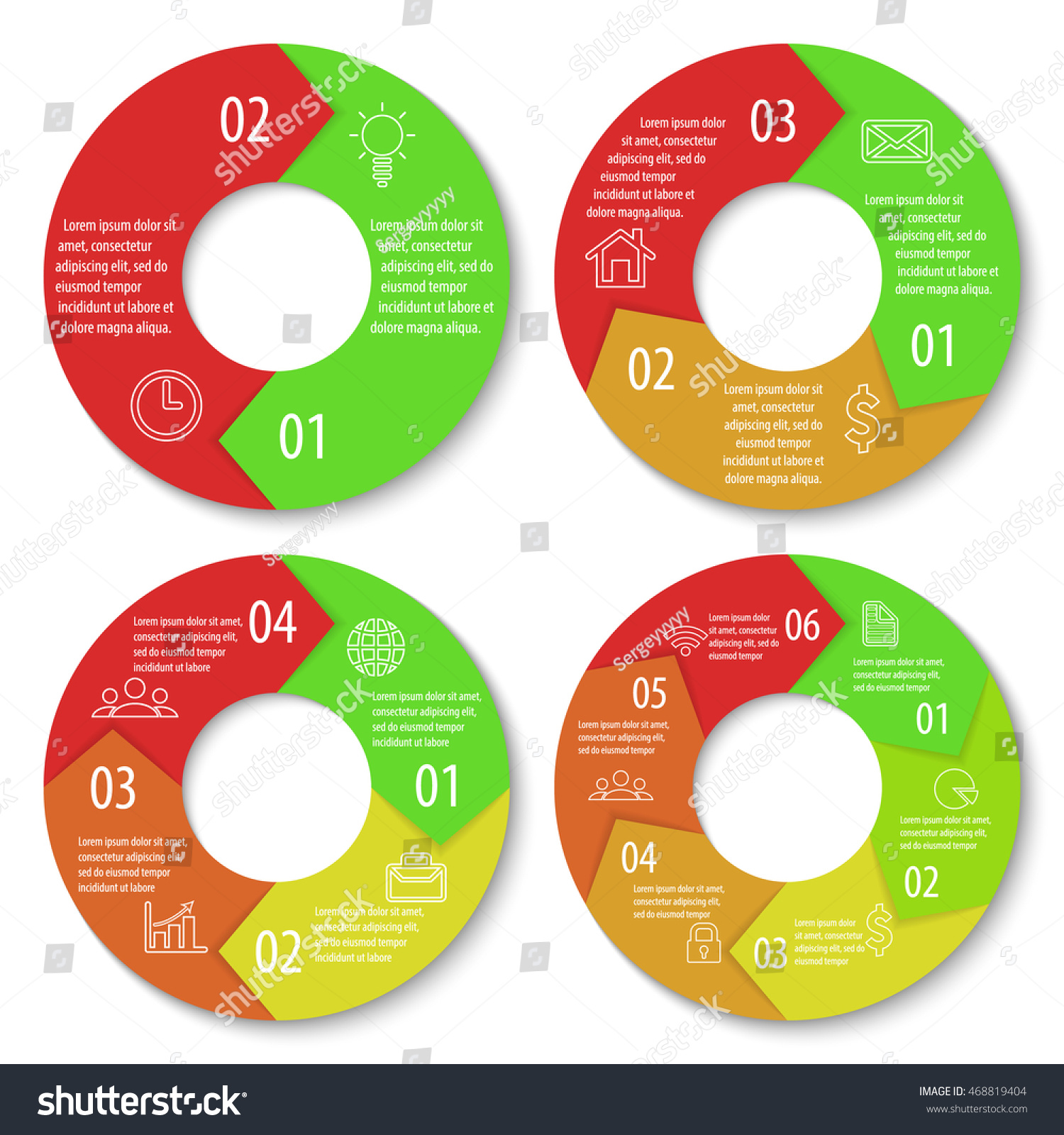 Vector Template Round Diagram Graph Chart Stock Vector (Royalty Free ...