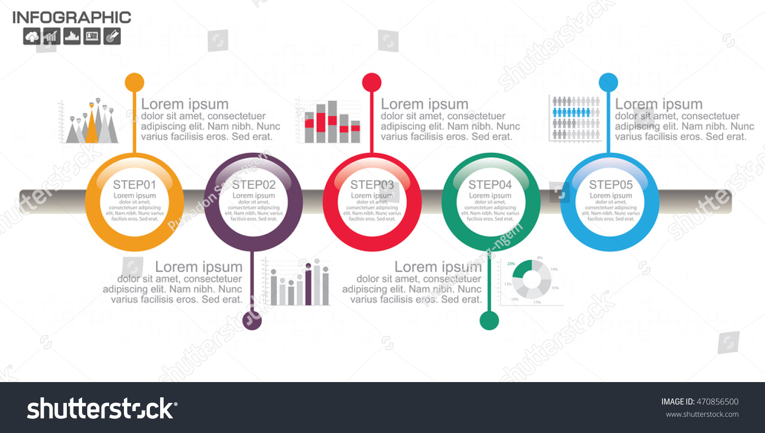 Timeline Infographic Chart Many Color Vector Stock Vector (Royalty Free ...