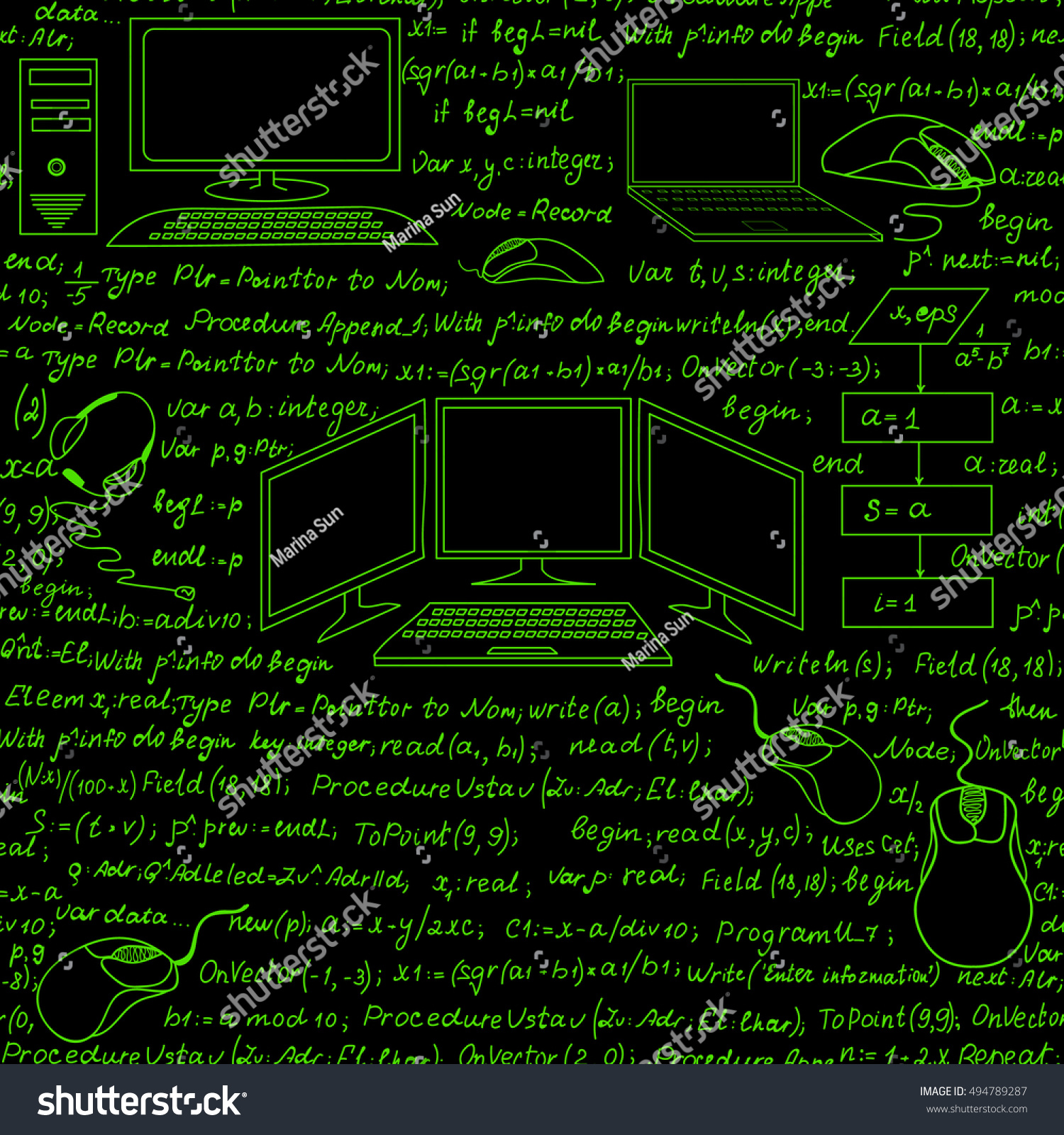Programming Vector Seamless Pattern Programming Code Stock Vector ...