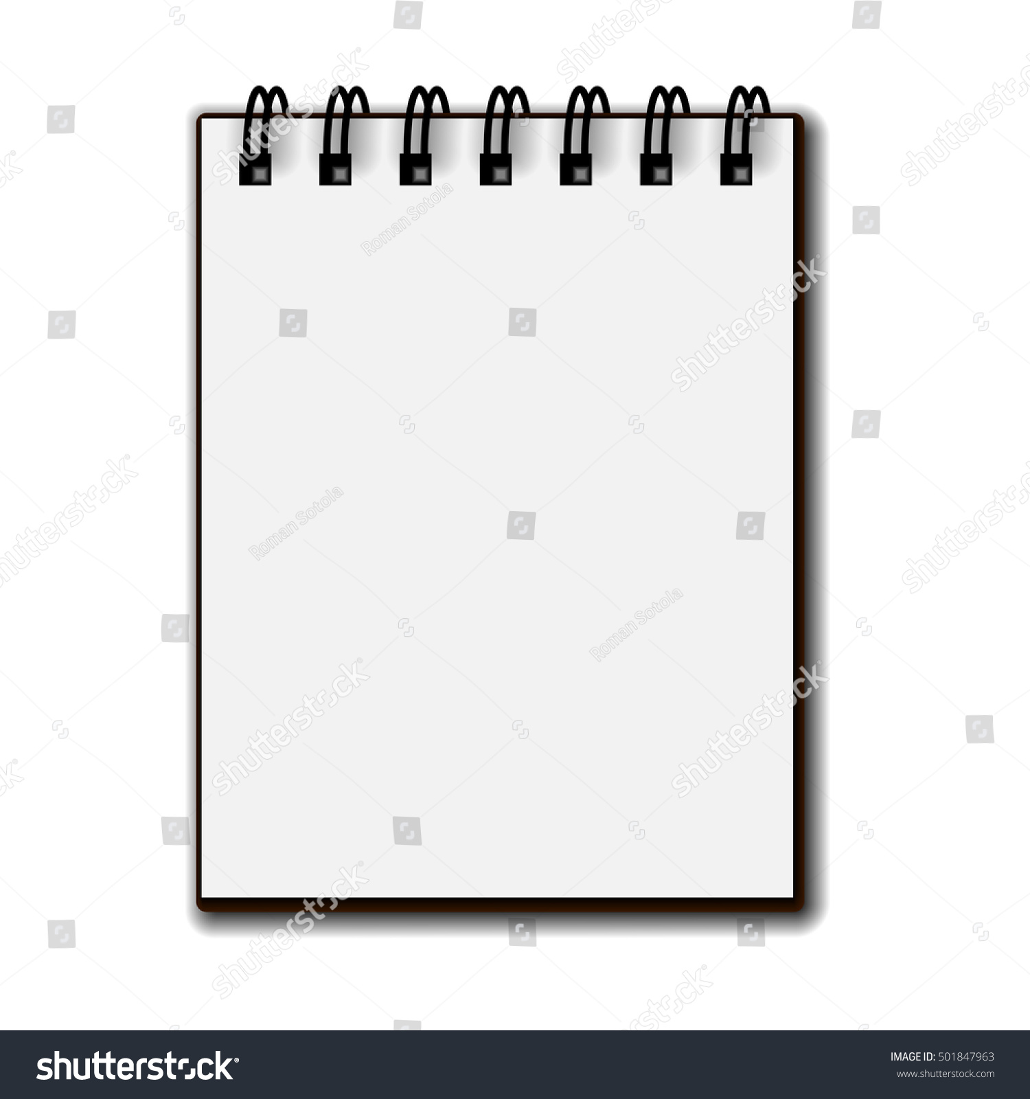 Blank White Paper Spiral Notebook Vector Stock Vector (Royalty Free