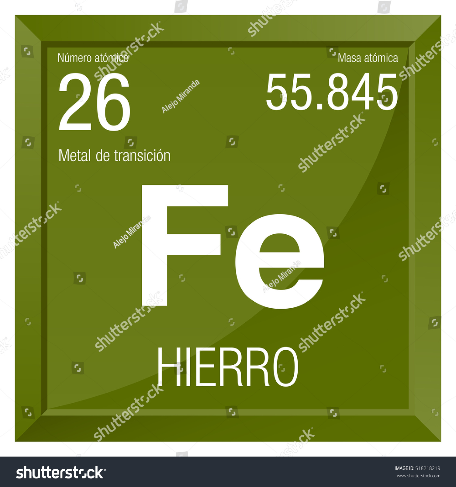 Hierro Symbol Iron Spanish Language Element Stock Vector (Royalty Free