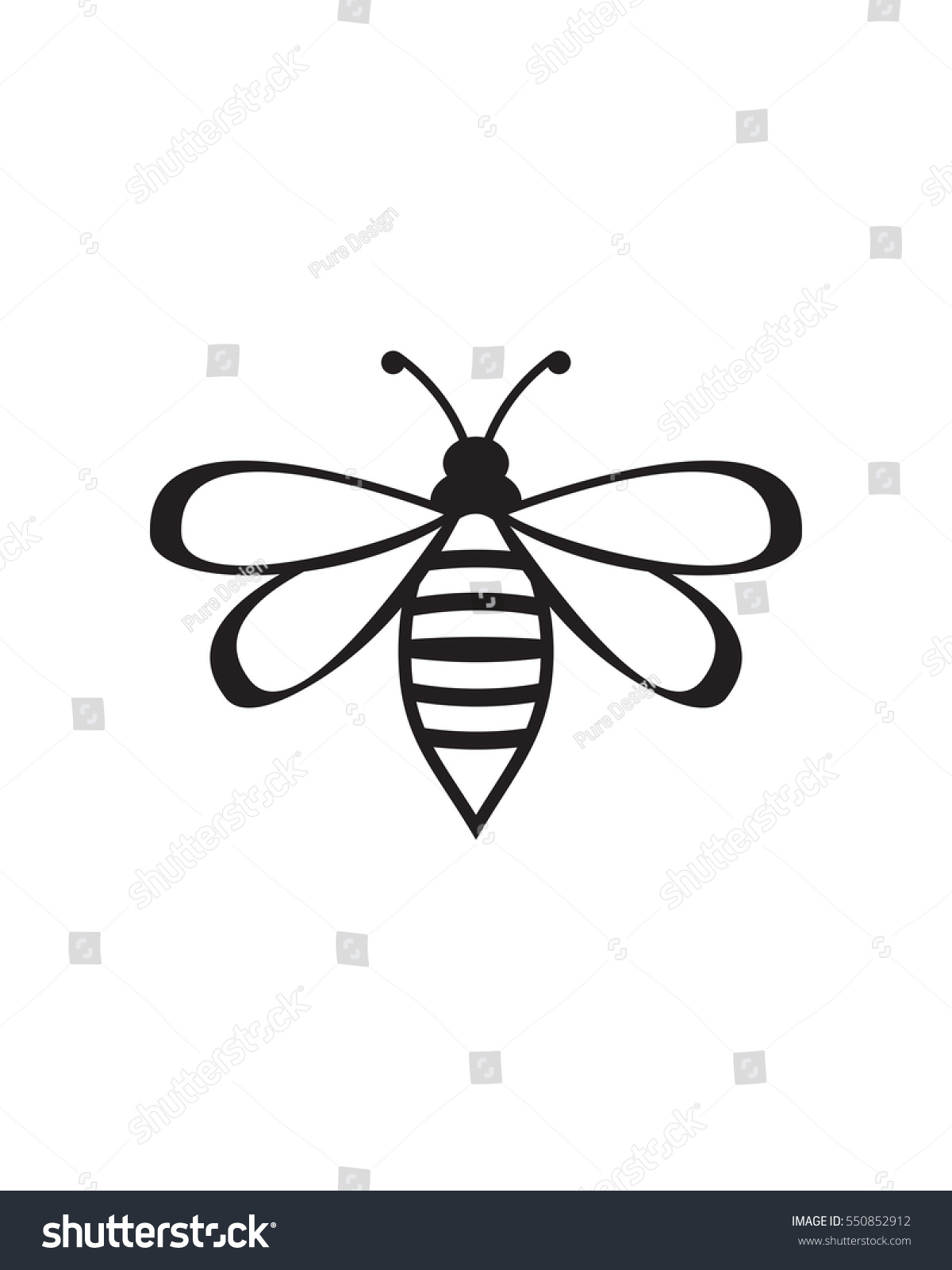 Simple Bee Vector Stock Vector (Royalty Free) 550852912 | Shutterstock