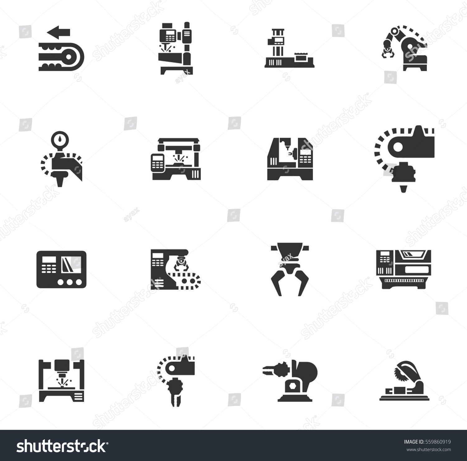 Machine Tools Vector Icons User Interface Stock Vector (Royalty Free ...