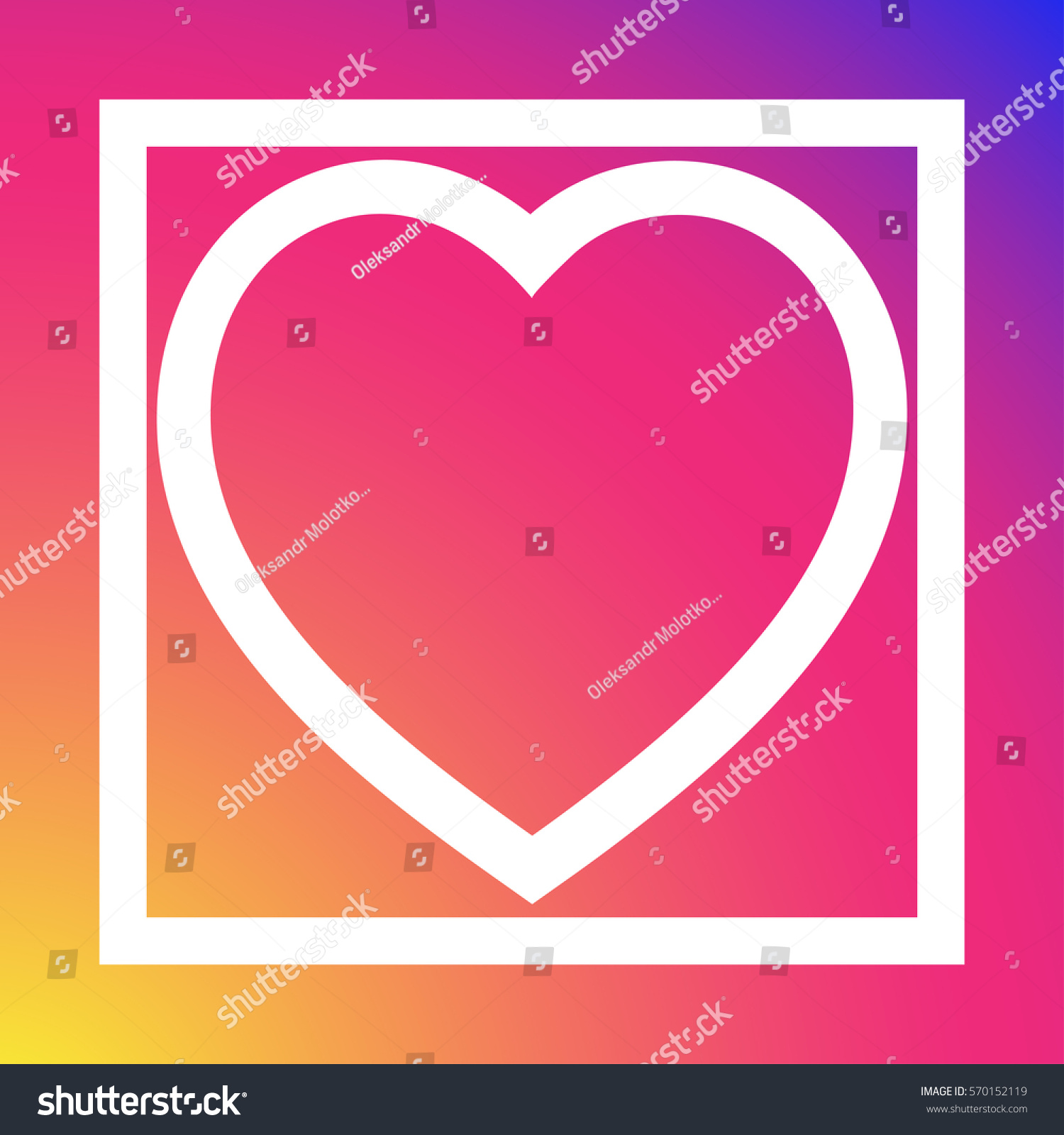 White Heart Love Symbol Frame Valentines Stock Vector (Royalty Free