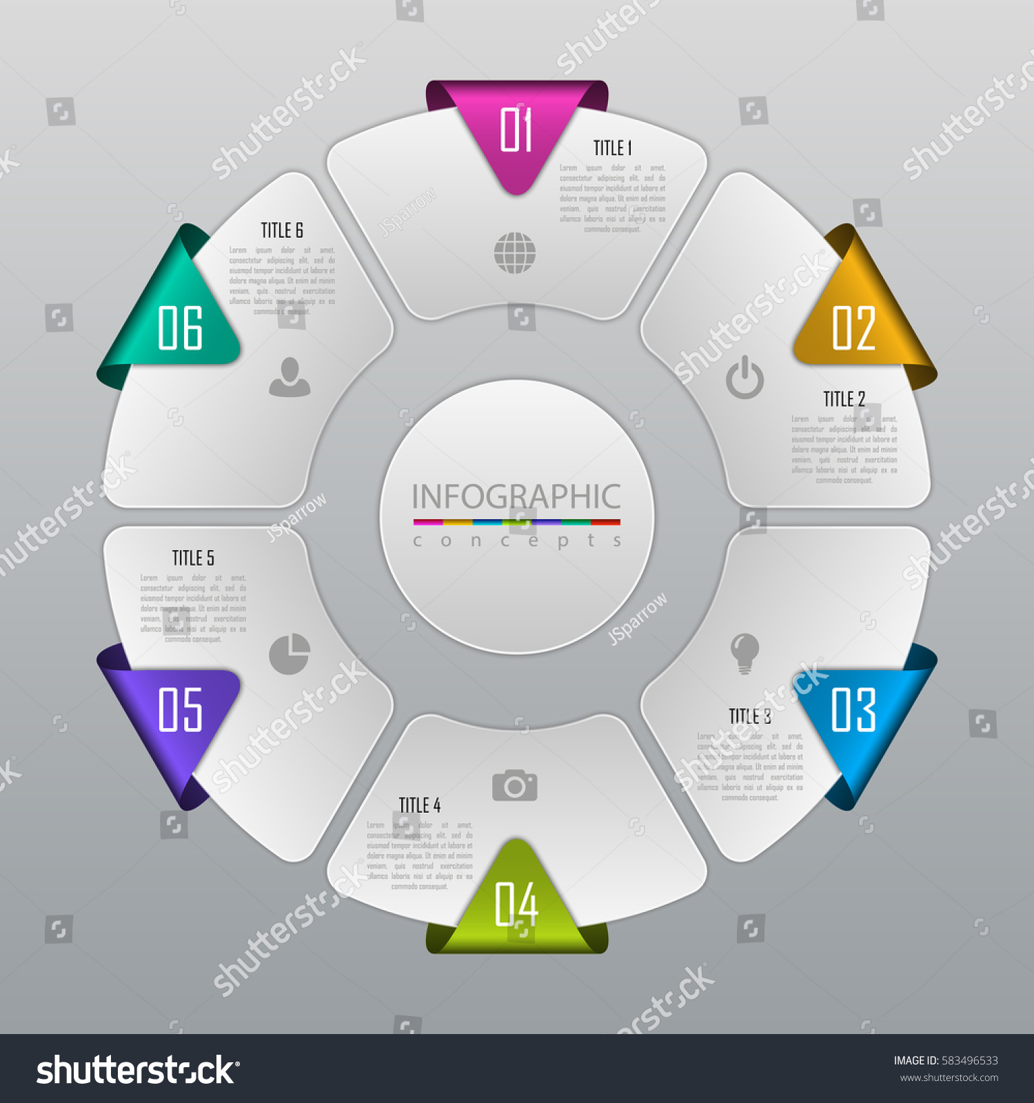 Infographic Round Business Concept 6 Options Stock Vector (Royalty Free ...