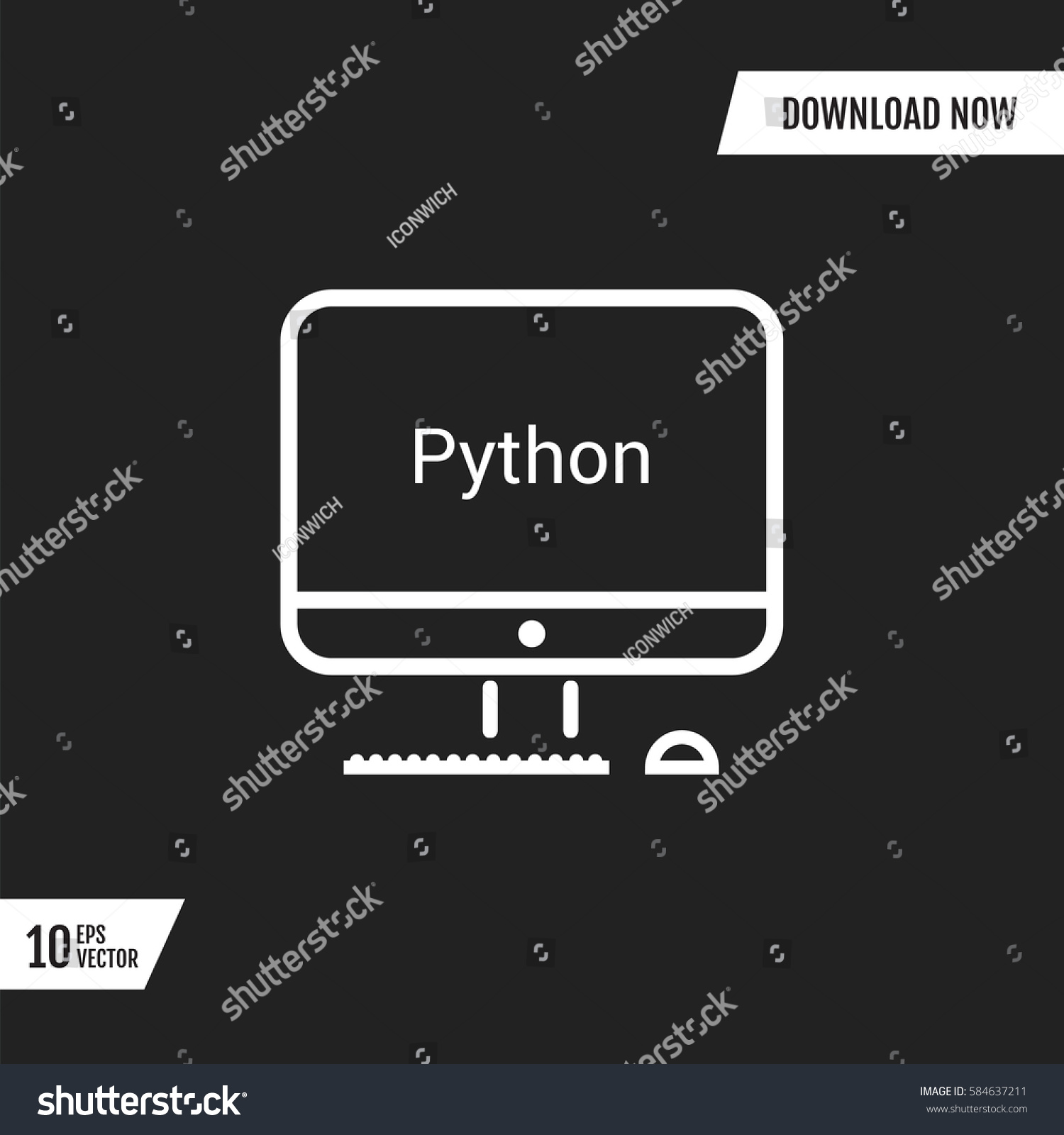 Mono Lines Simple Display Python Programming Stock Vector (Royalty Free ...