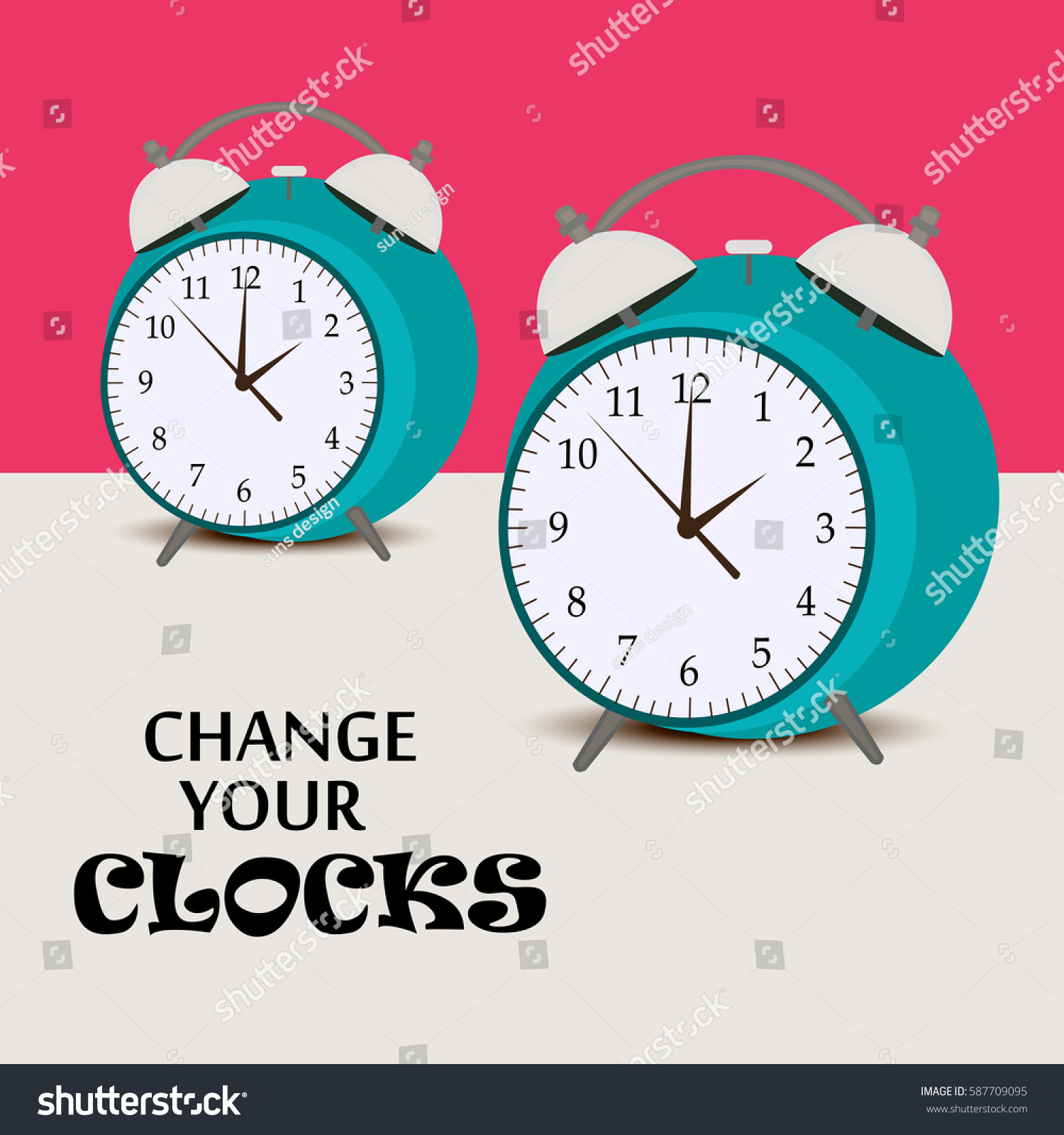 Vector Illustration Banner Change Your Clocks Stock Vector (Royalty