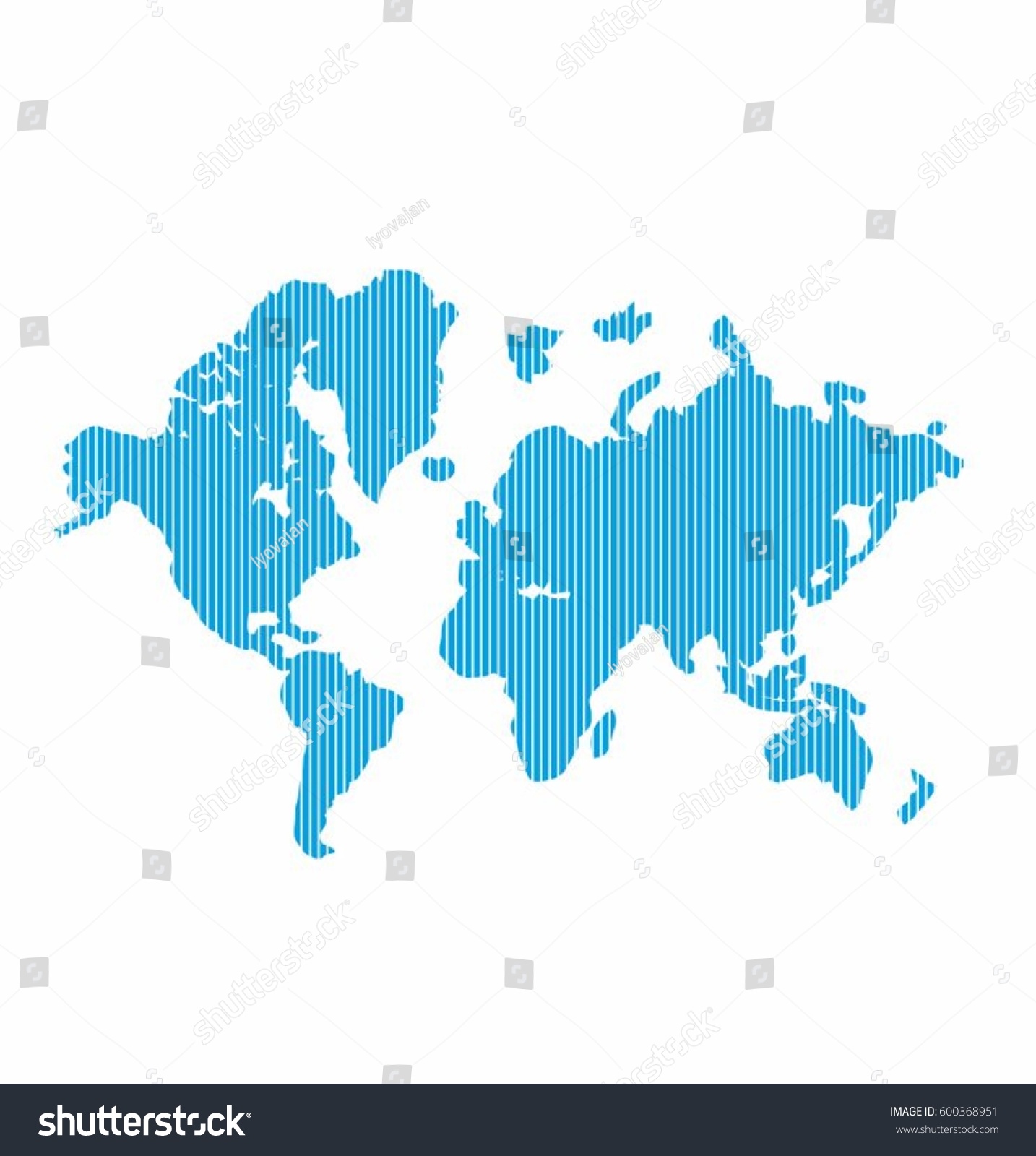 World Map Blue Line Vector Illustration Stock Vector (Royalty Free