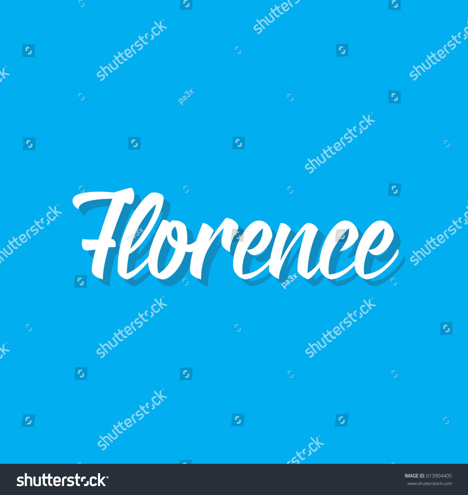 Florence Text Design Vector Calligraphy Typography Stock Vector
