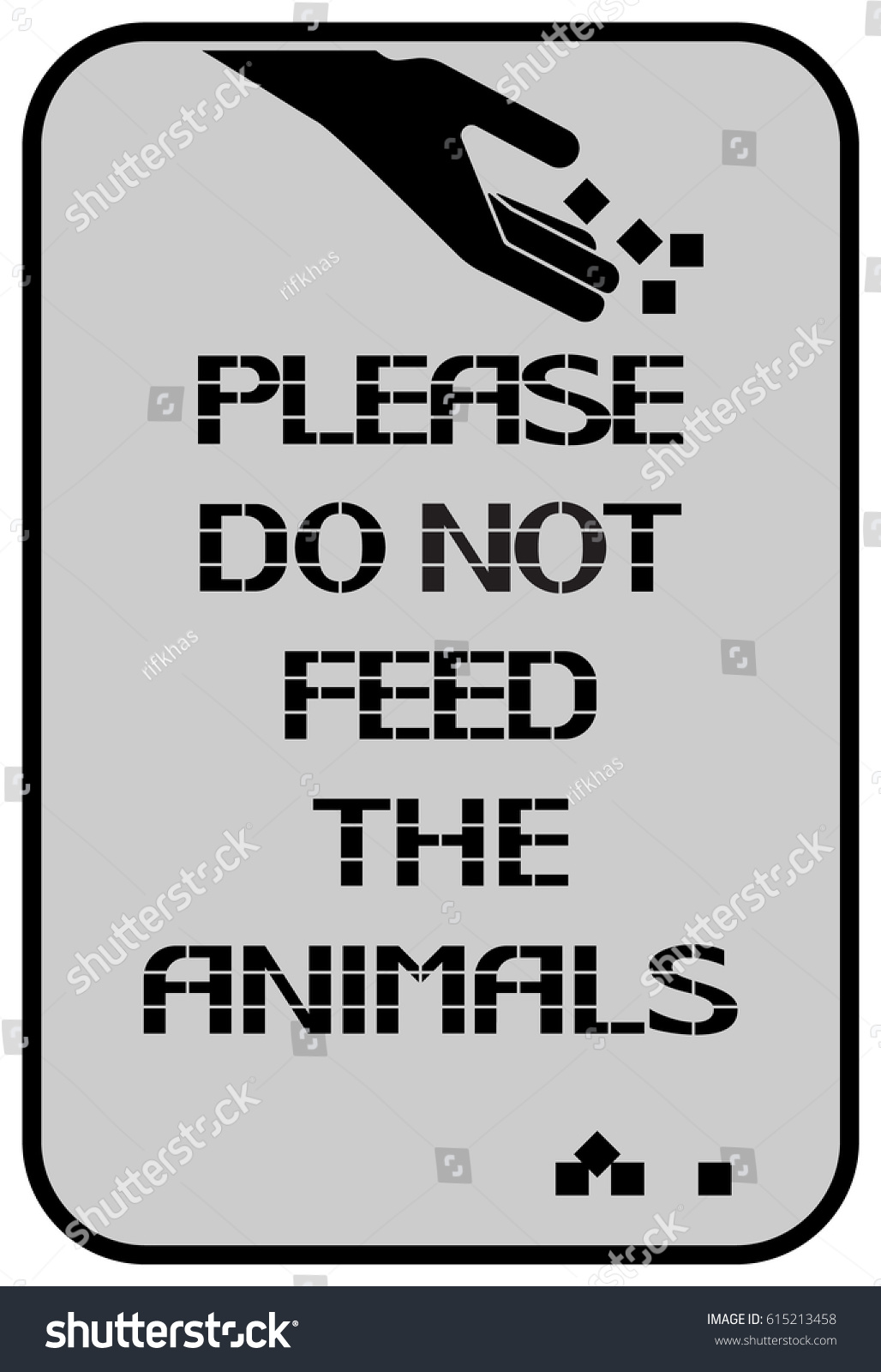 Please Do Not Feed Animals Sign Stock Vector (Royalty Free) 615213458