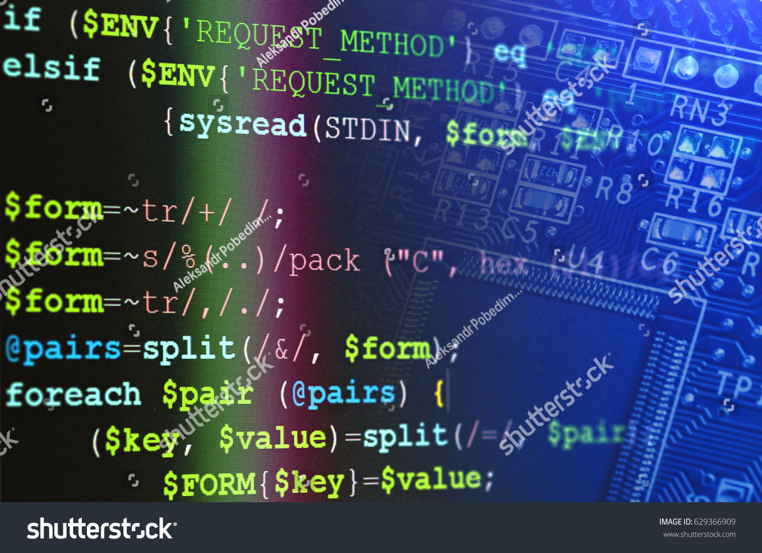 Software Computer Programming Code Circuit Board Stock Photo 629366909 ...