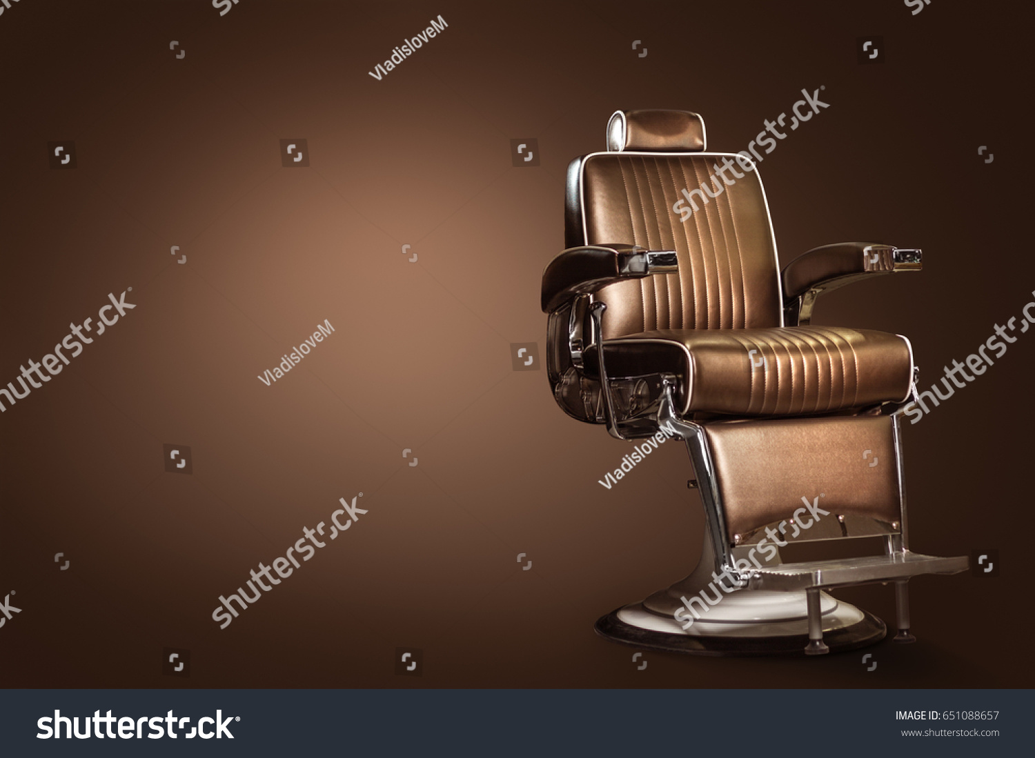 Stylish Vintage Barber Chair Isolated On Stock Photo 651088657