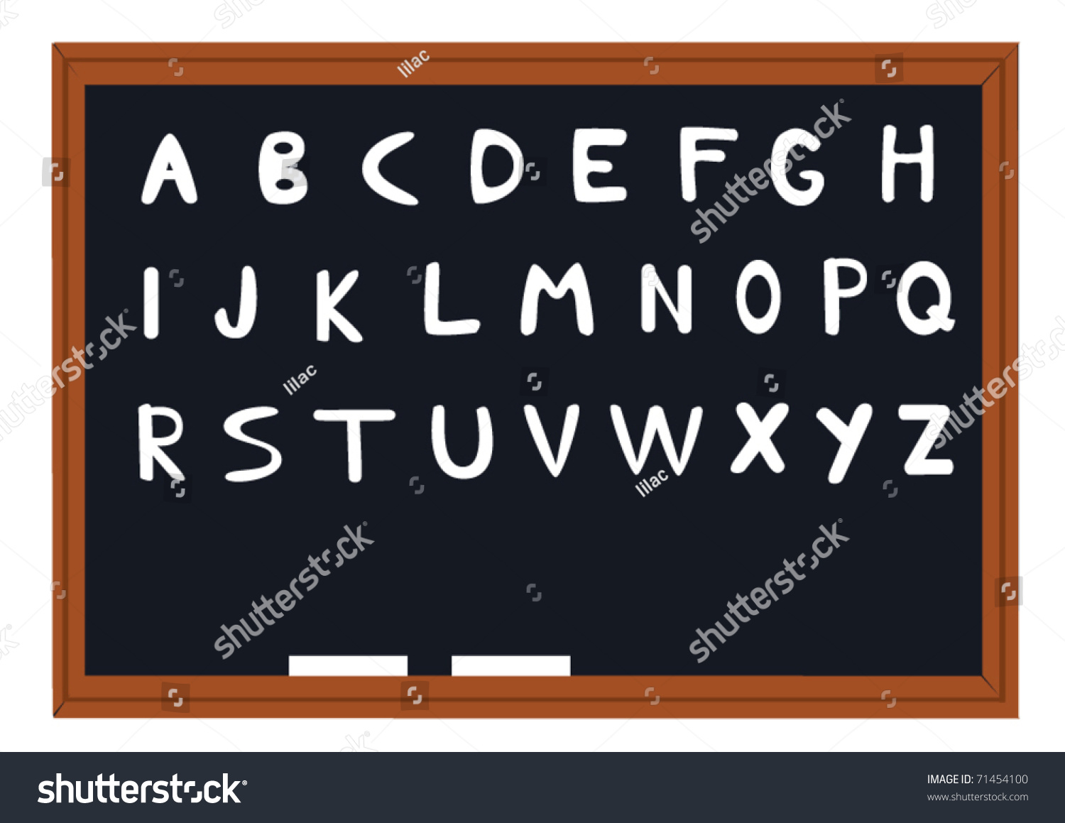 Vector Blackboard Alphabet Letters Stock Vector (Royalty Free) 71454100