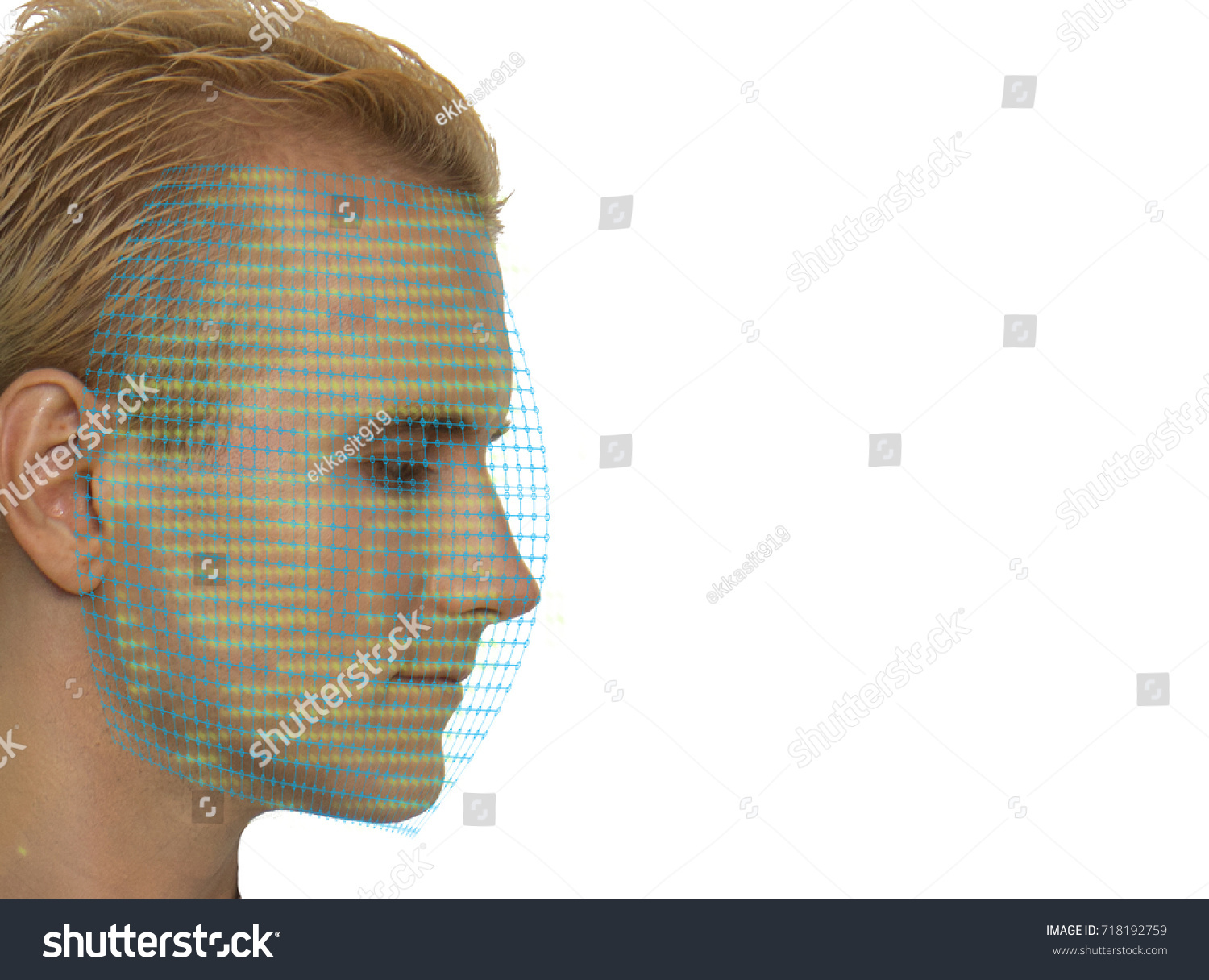 Example Facial Map Face Recognition Technology Stock Photo 718192759 ...