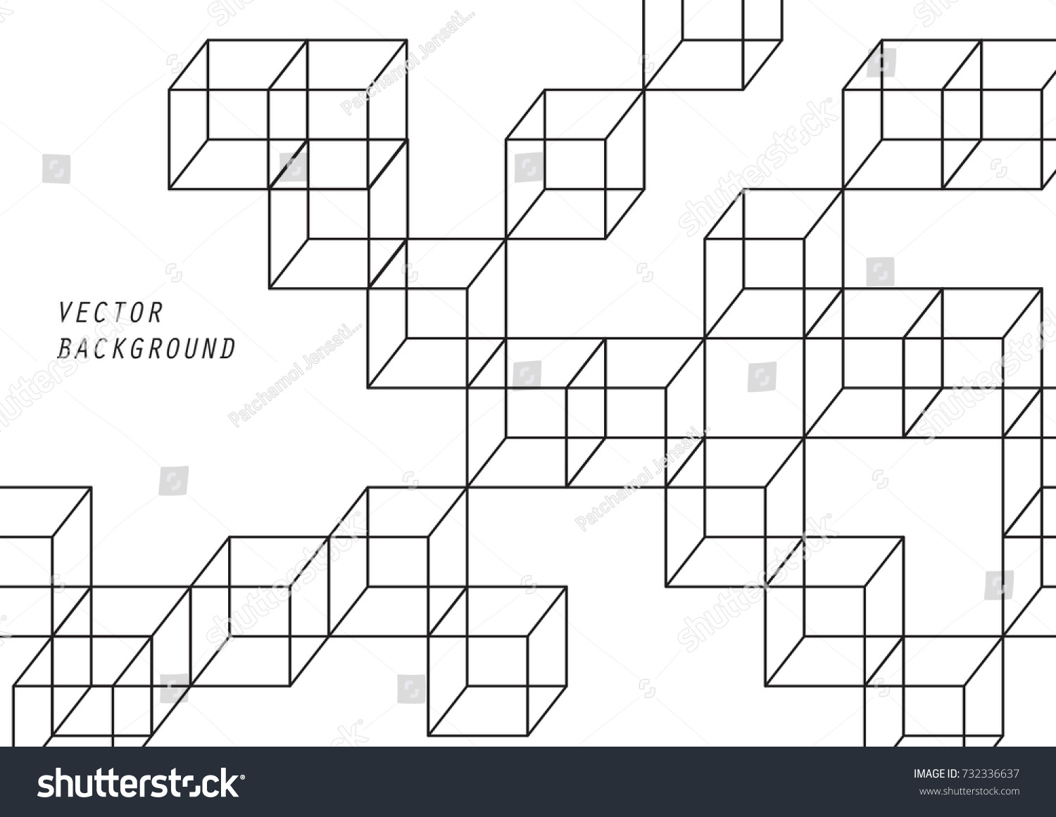 Black White Box Outline Background Texture Stock Vector (Royalty Free
