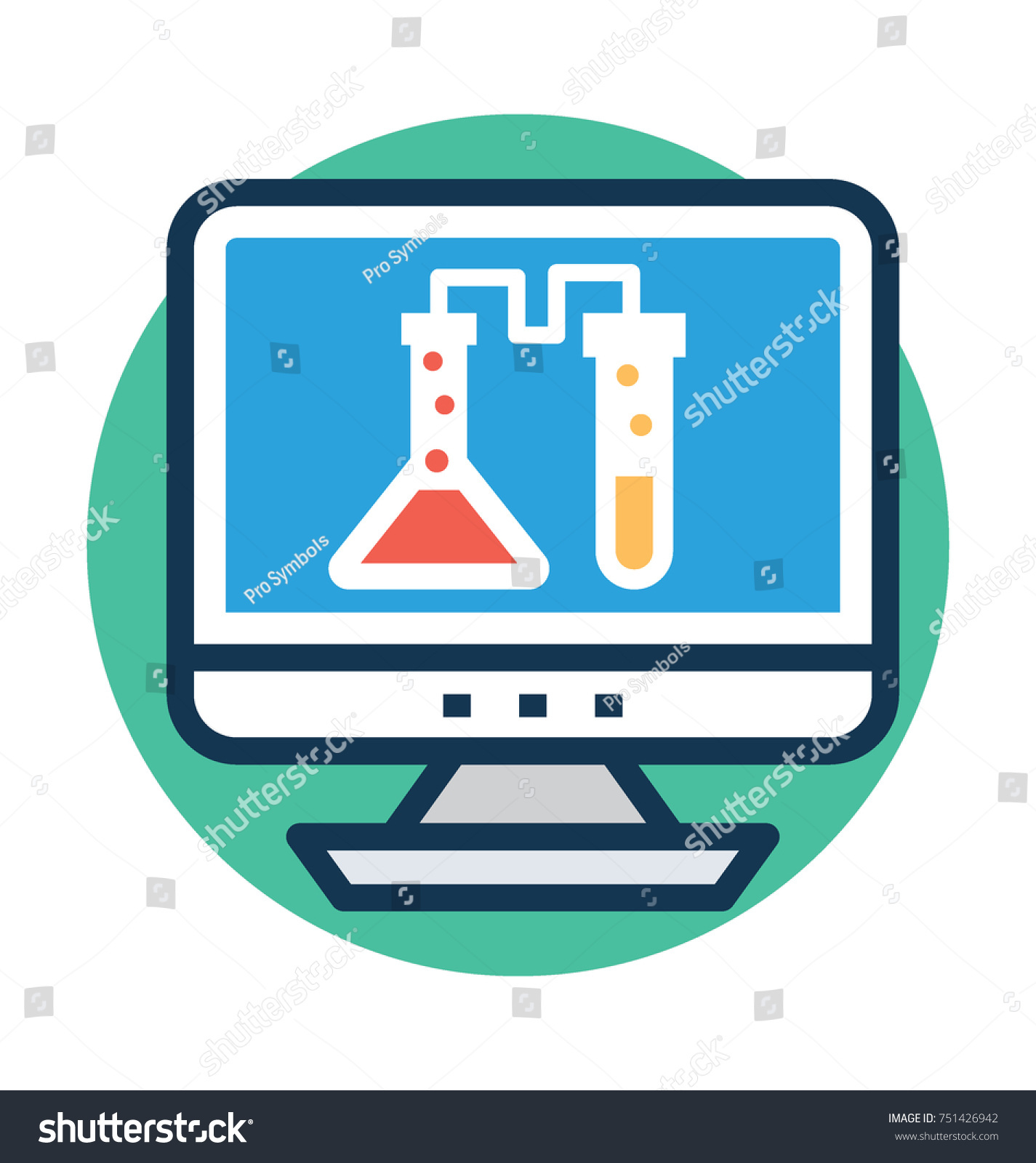 Virtual Lab Vector Flat Design Icon Stock Vector (Royalty Free ...