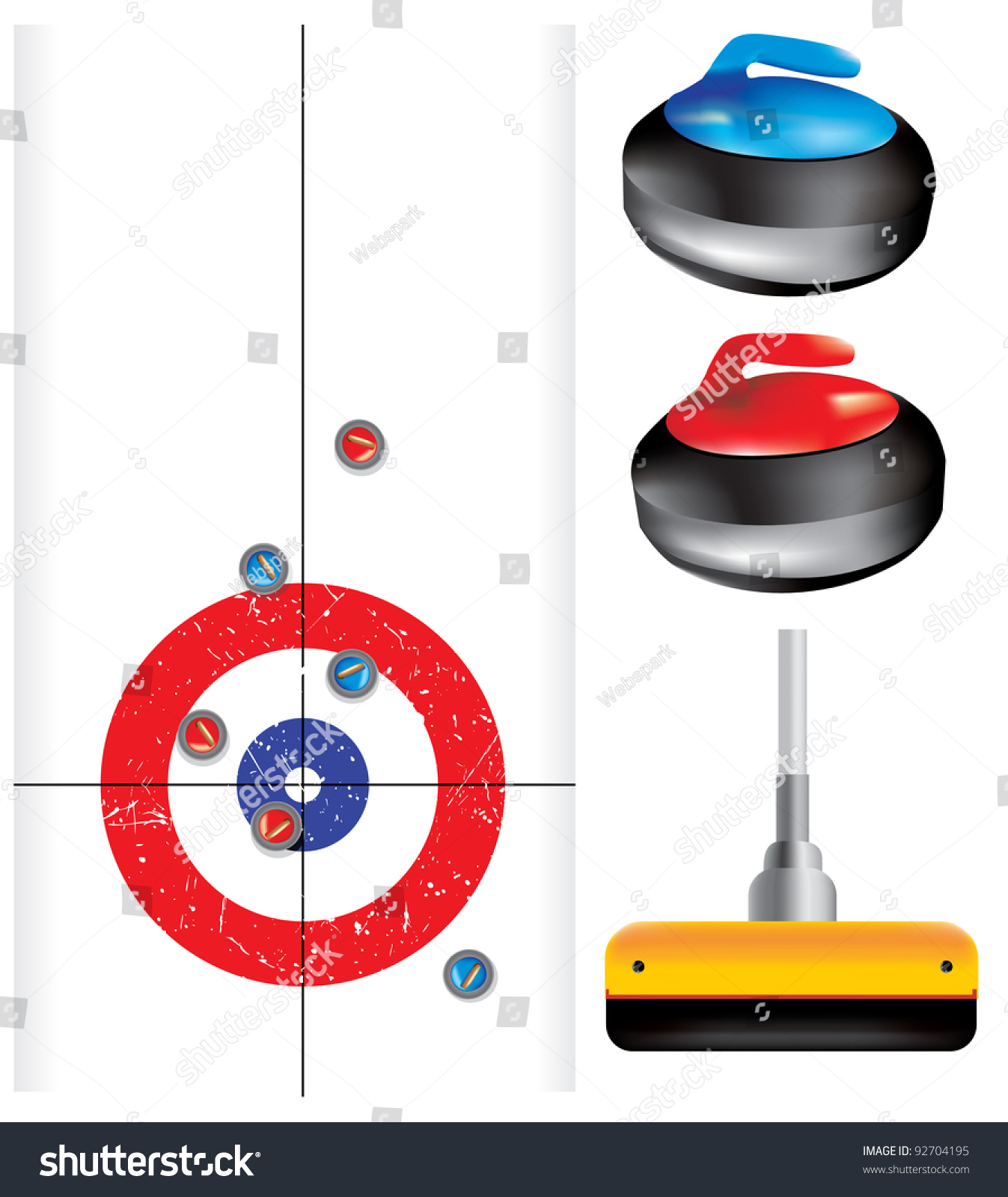 Curling Game Element Set Stock Vector (Royalty Free) 92704195