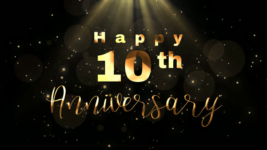 329 10th Happy Anniversary Stock Video Footage - 4K and HD
